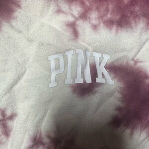 PINK Victoria's Secret Mauve and White Tie-Dye Long Sleeve Tee